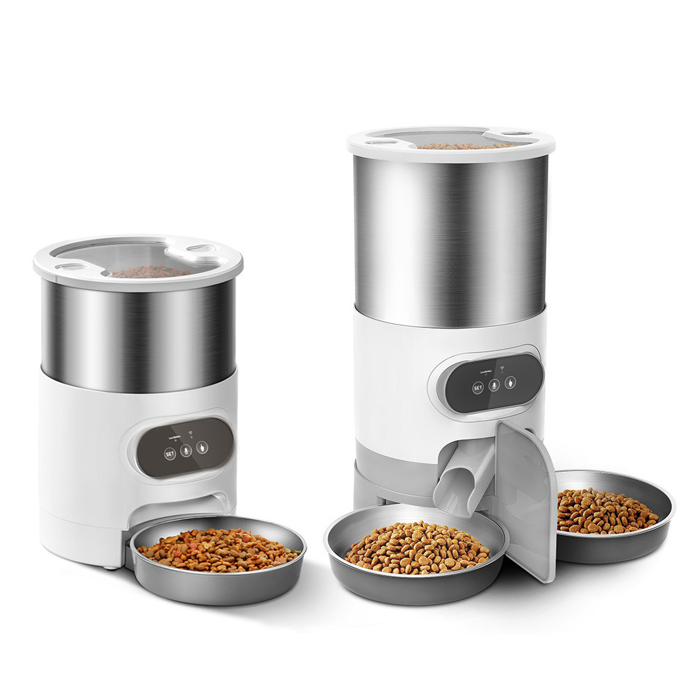 Smart Automatic Pet Feeder 4.5L WiFi Enabled App Control Food Dispenser with 304 Stainless Steel Bowl Dual Meal Version