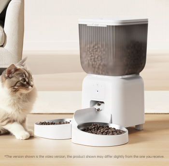 4.5L Smart WiFi Pet Feeder - App Remote Control, 480P Video &amp; 10s Voice Recording, Dual-Bowl Customizable Meals