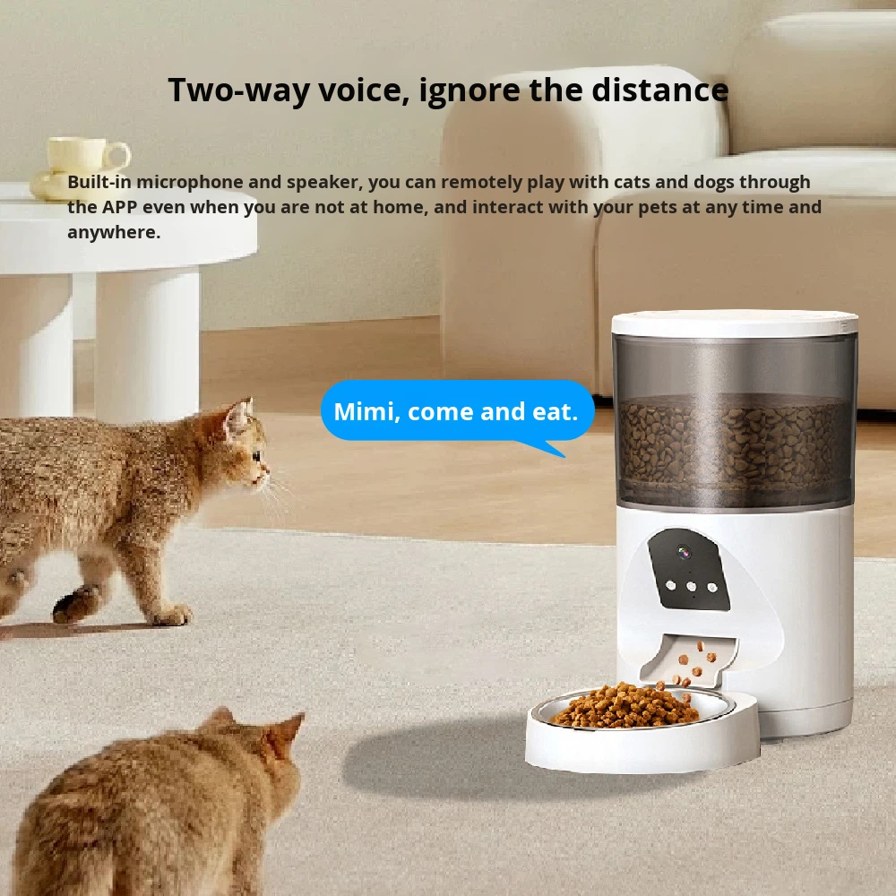 Intelligent Video Automatic Pet Feeding Monitoring Camera High-definition Wide-angle CMOS Sensor Cloud Two-Way Audio 1 Year