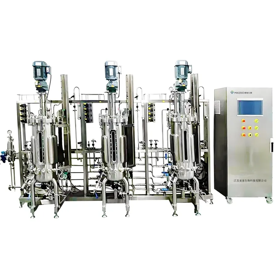 Parallel Stainless Steel Fermenter System with Liquid Level Detection and Automatic Nutrient Feeding for Stable Culture Conditions