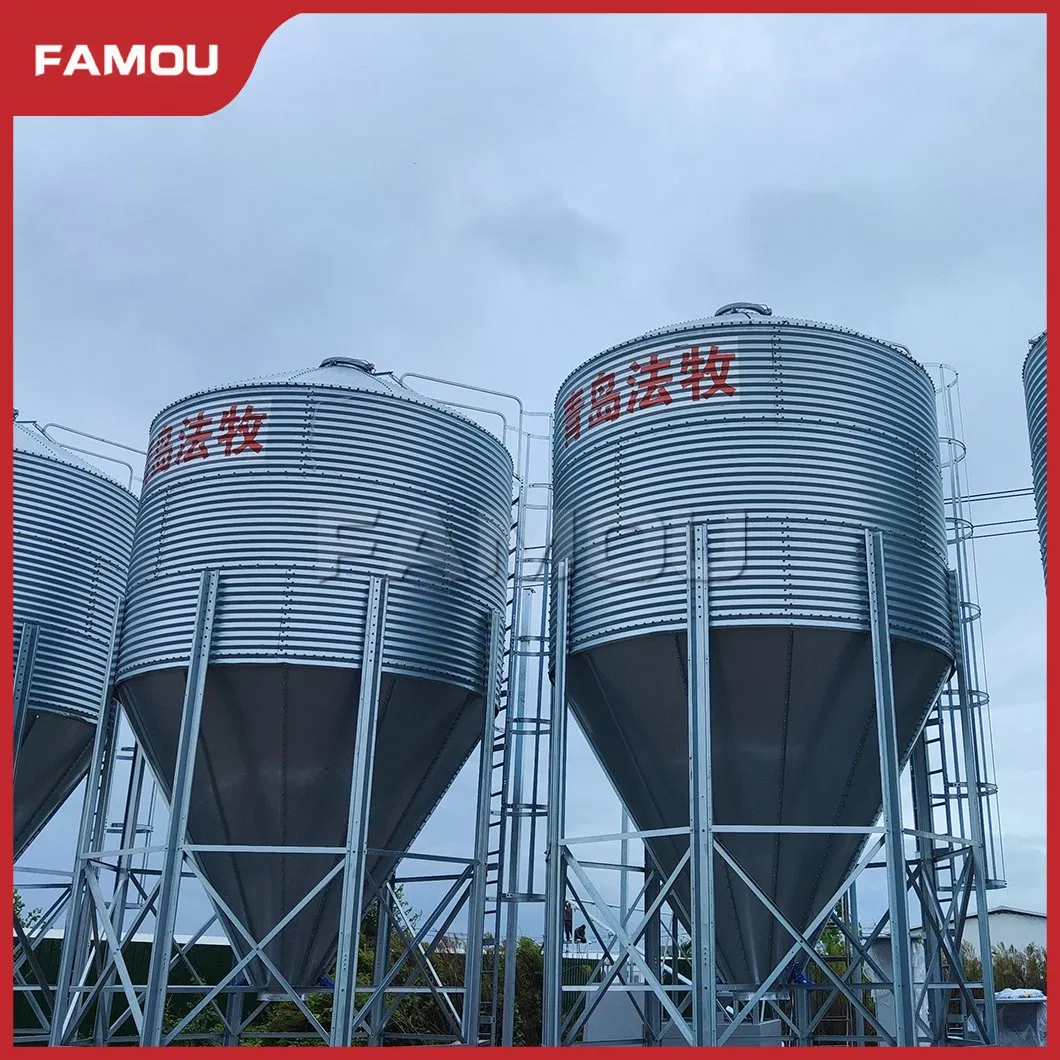 High-Capacity Galvanized Steel Silo for Vacuum Feeding Systems