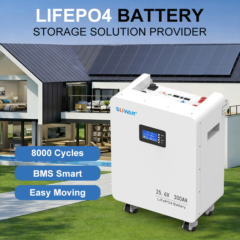Portable Off-Grid Solar Power System with 25.6V 280Ah 300Ah 314Ah LiFePO4 Battery Storage System for Home Emergency Power