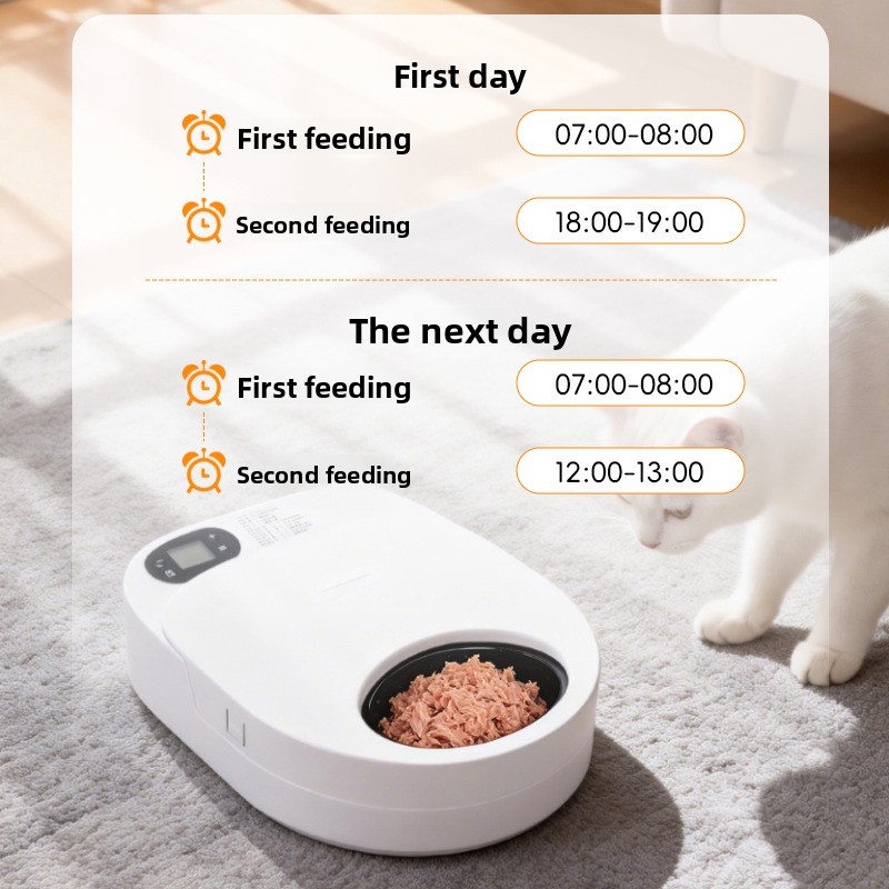 Wet Food Automatic Feeder with Cooling, Semiconductor Refrigeration, with Timer, Washable, for Cats