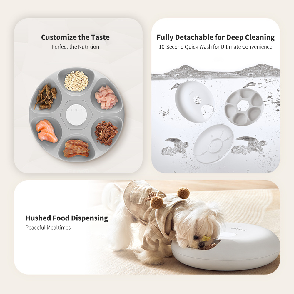 Automatic Smart WIFI Pet Feeder for Dry/Wet Food with Smart Timer Portable Modern Stylish Design for Cats &amp; Small/Medium Dogs