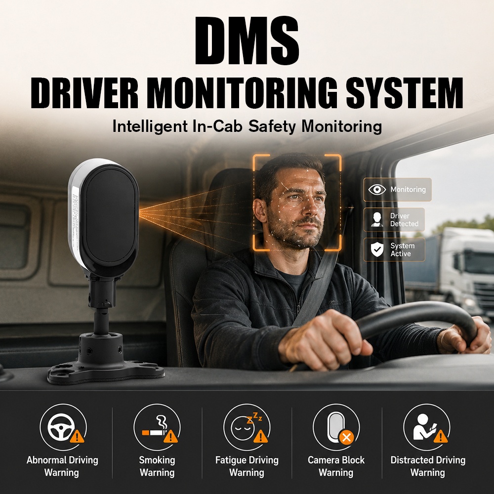 4CH 4G Dashcam WiFi GPS ADAS Driving Assistant DMS Driver Monitoring System In Car Security Camera Fleet Safety Monitor Kit