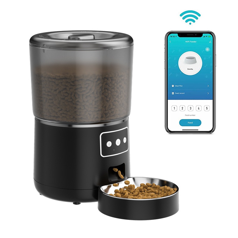 Factory Smart Automatic 2L Portable Pet Feeder Solid Modern Plastic Cat &amp; Dog Food &amp; Water Dispenser with Camera IPX5 Waterproof