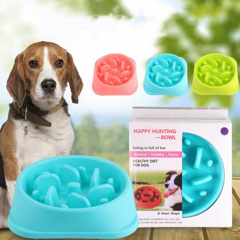 Pet Food Bowls Dog Slow Feeder Bowl Dogs Cats Anti-guiping Lick Prevent Obesity Slow Down Eating Pet Slow Feeder Dog Bowl