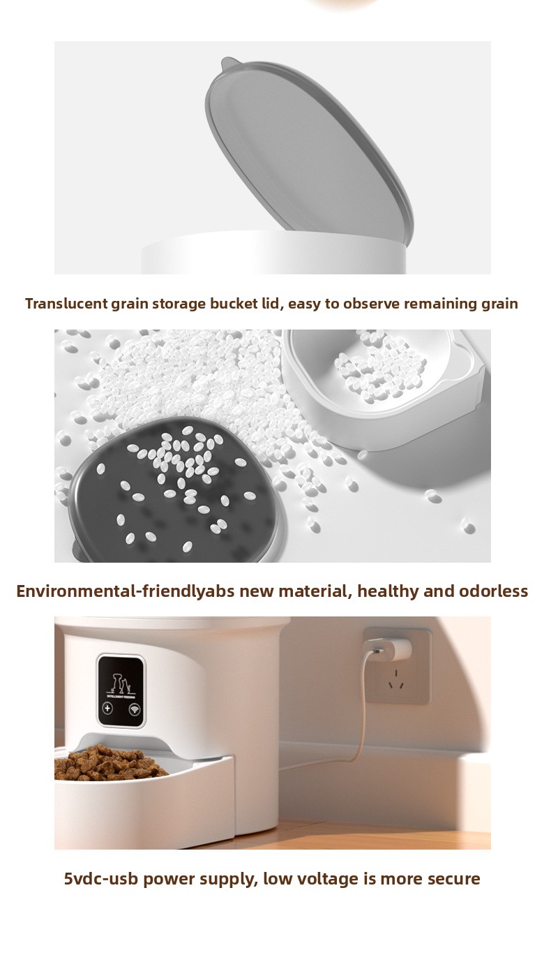 Smart Pet Feeder HD Camera Video Remote View Voice Intercom App Control Automatic Timing Pet Food Dispenser Cats Dogs