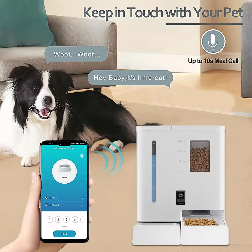 2024 New APP Control Smart Pet Feeder&amp; Water Fountain With Camera for Cat Dog Automatic Feeder Drinking Fountain