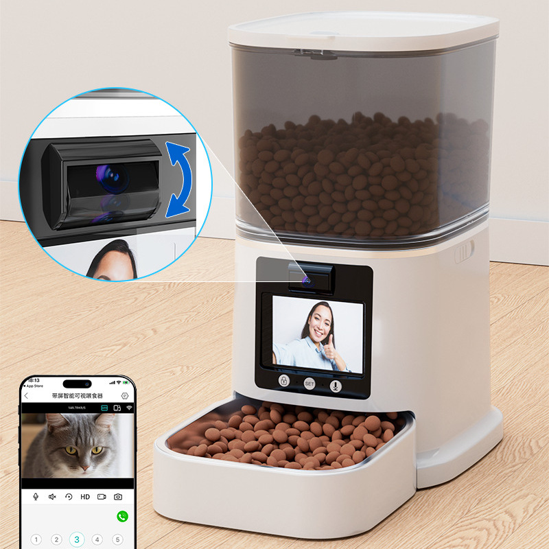 AI Smart Automatic Pet Feeder with Bottle Design Camera &amp; Behavior Monitoring Two-Way Video Health Alert
