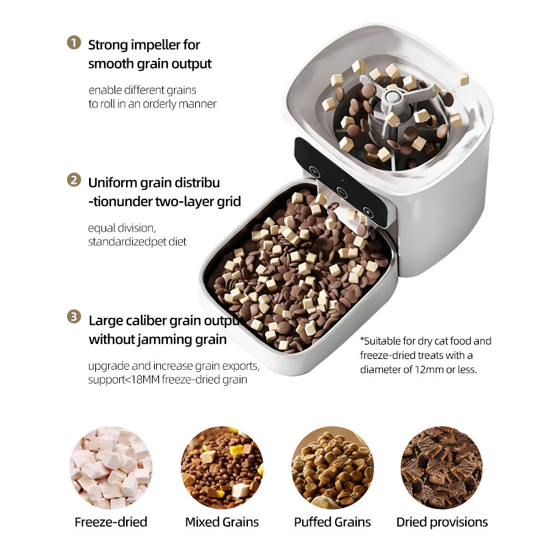 Cross-Border New Automatic Smart Feeder 4L Cat &amp; Dog Smart Remote-Controlled Timed Quantitative Non-Jamming Food Dispenser