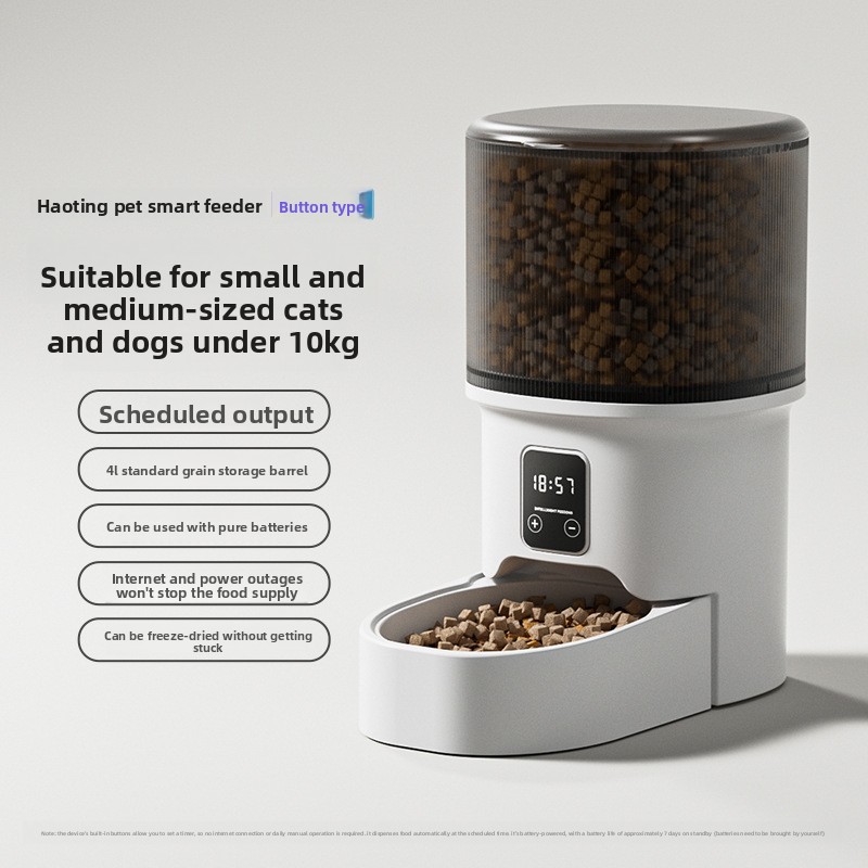 Dual Power Supply Smart Feeding Video APP Button Multi-function Automatic Pet Feeder 4L Large Capacity Water 4 AA Batteries 3L