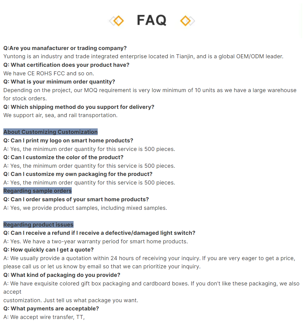 FAQ Header
