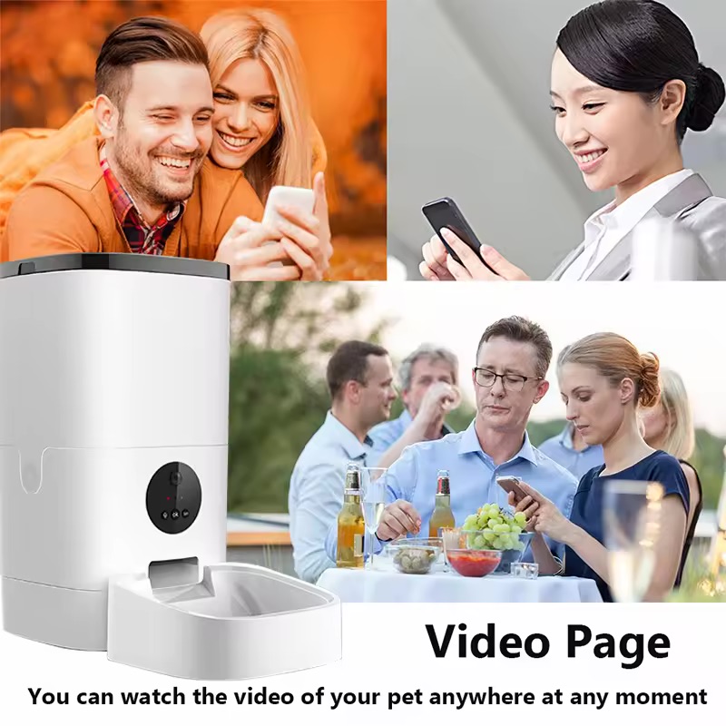 Ready To Ship Timed Alimentatore Per Animali Domestici For Cats &amp; Dogs With 1080P Camera Smart WiFi Food Dispenser