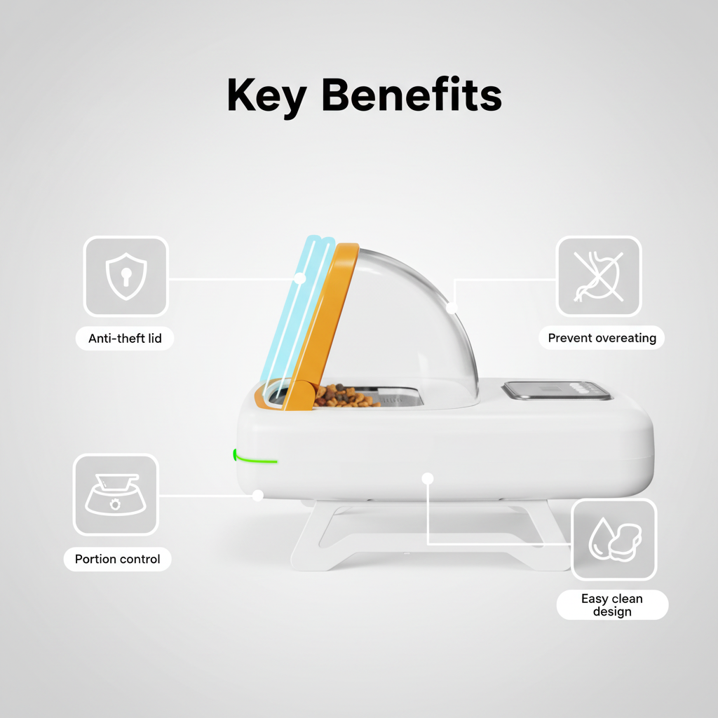 Smart Automatic Pet Feeder Anti Theft Quiet Timed Food Dispenser