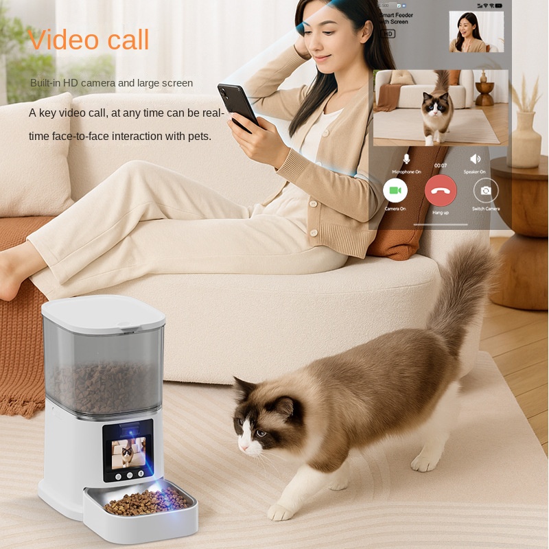 Cat Dog Intelligent Feeder Camera Remote Timing Quantitative Feeding Pet Automatic Feeding Machine