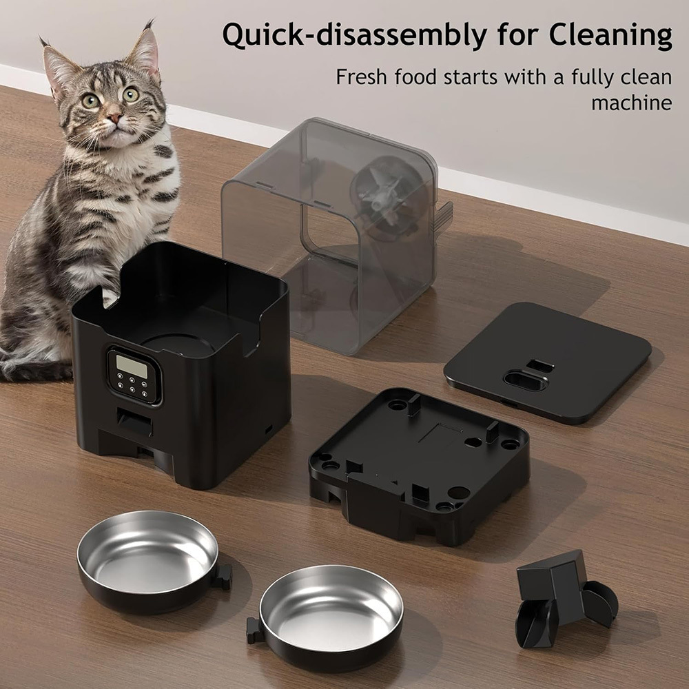 Anti-clog Auto Schedule Bpa Free Automatic Pet Feeder 6L 25.4 Cups Wifi Smart Cat Feeder for Cats and Dogs