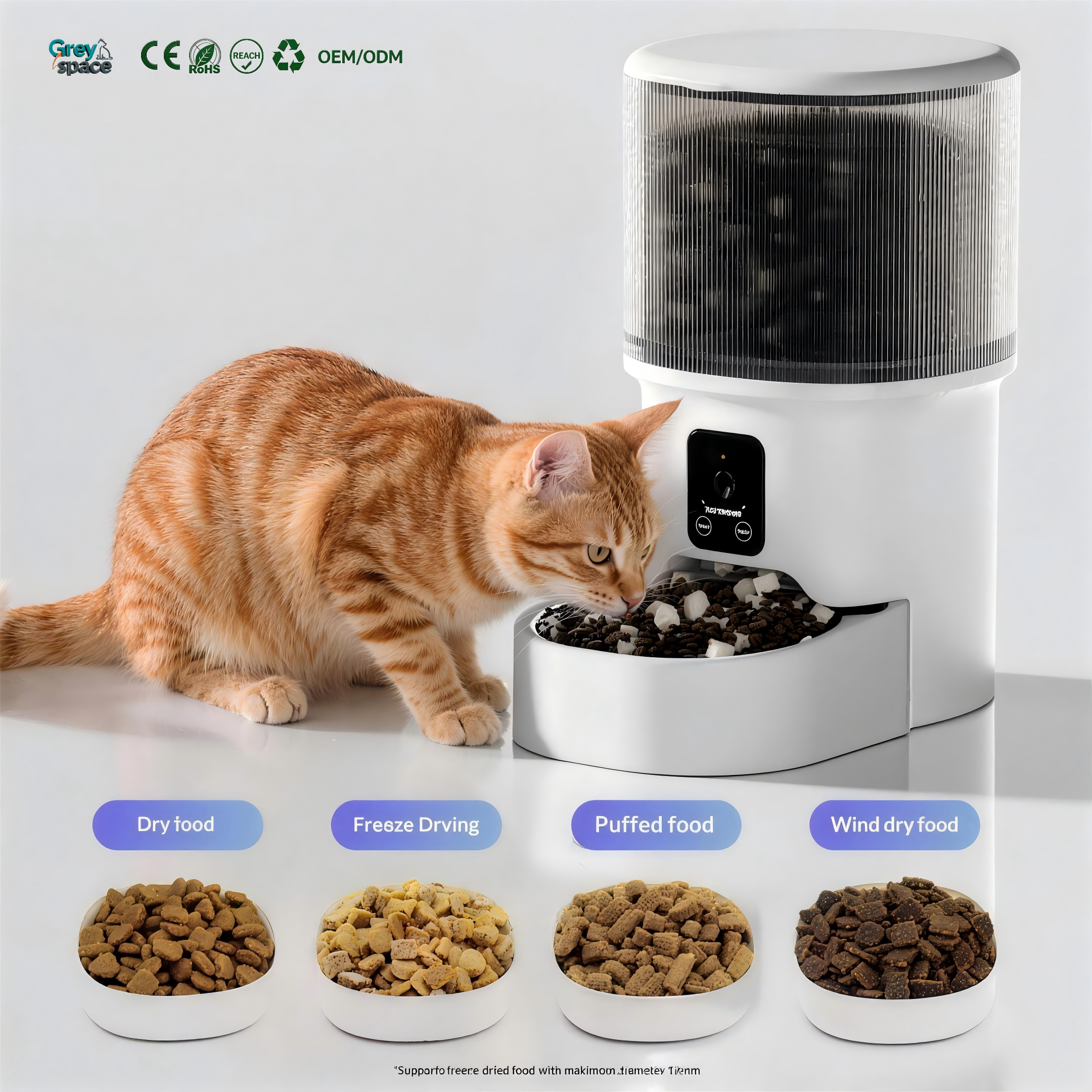 Premium Plastic WiFi APP Controlled 4L Automatic Pet Feeder Voice Recording 6-Timing BPA-Free Feeding Dogs Cats Multi-Account