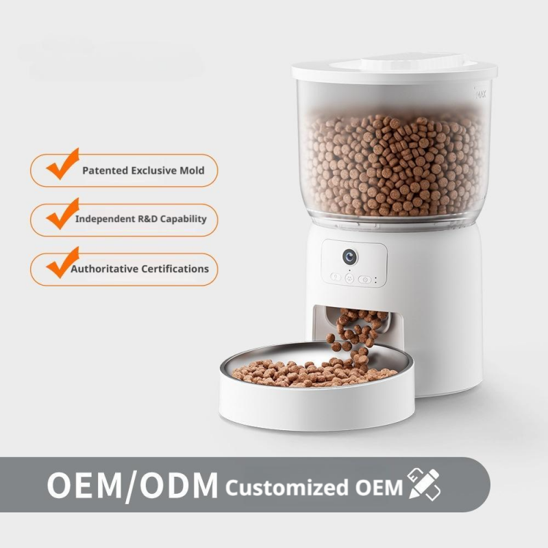 2025 New Smart 720p HD 4L Plastic Camera Real-Time Food Monitoring Voice Recorder Food-grade ABS Smart Pet Feeder