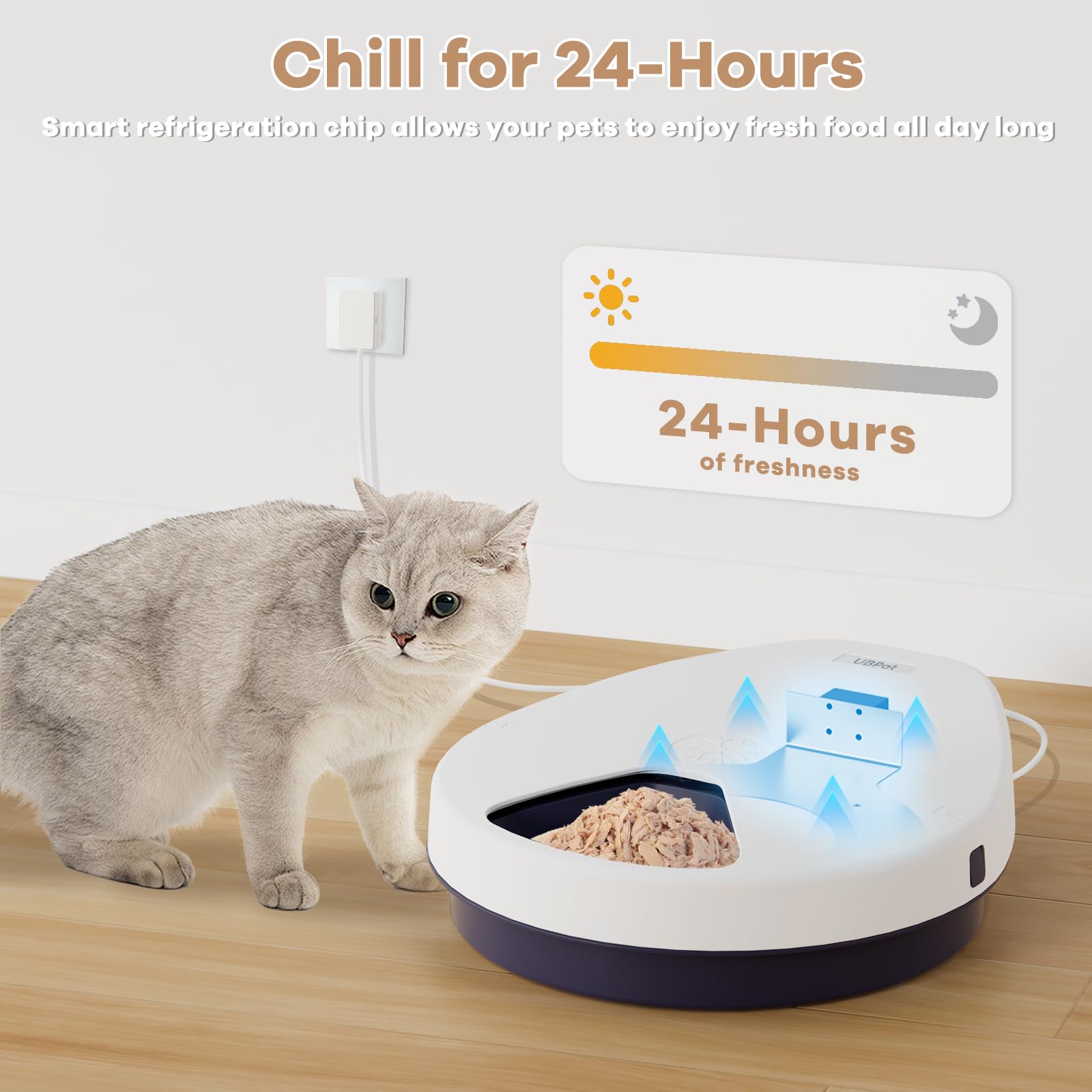 Semiconductor Refrigeration Wet Food Dispenser - Intelligent Automatic Feeder for Cats Dogs with Freshness Preservation
