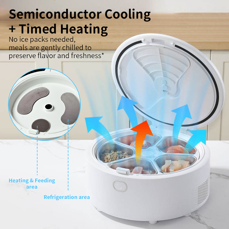 2026 Refrigerated Automatic Cat Wet Food Feeder Stainless Steel Bowl Smart Cat Feeder Semiconductor Cooling &amp; Heating Functions