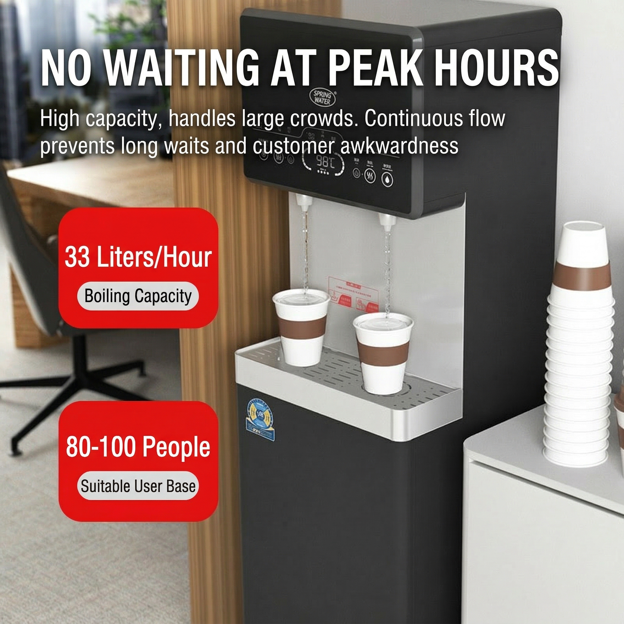 Reverse Osmosis Water Purifier 800G 5-Stage 40L Hot Tank IOT Floor Standing Water Purifier Dispenser FY-S2