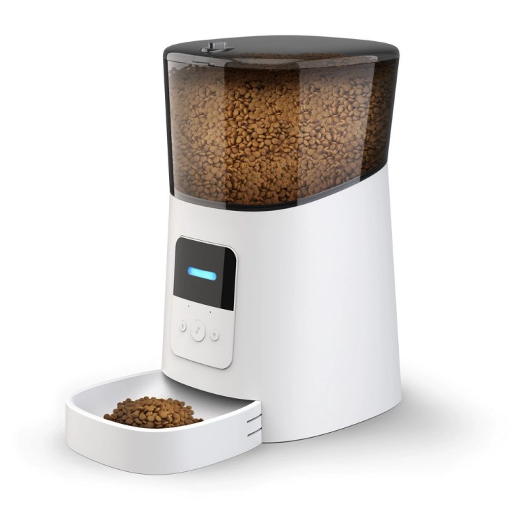 Smart Automatic Timed Quantitative Pet Feeder Round Dry Wet Freeze-Dried Snacks Bowl Leak Proof Made of Plastic