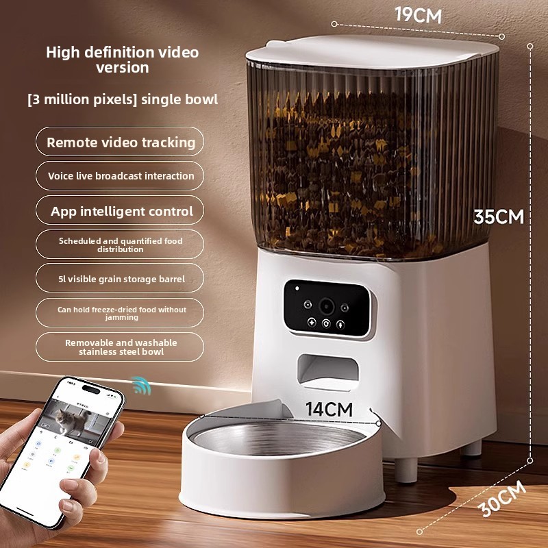 Cat Dog Automatic Feeder Remote Timing Quantitative Feeding Machine Intelligent Monitoring Voice Broadcast China