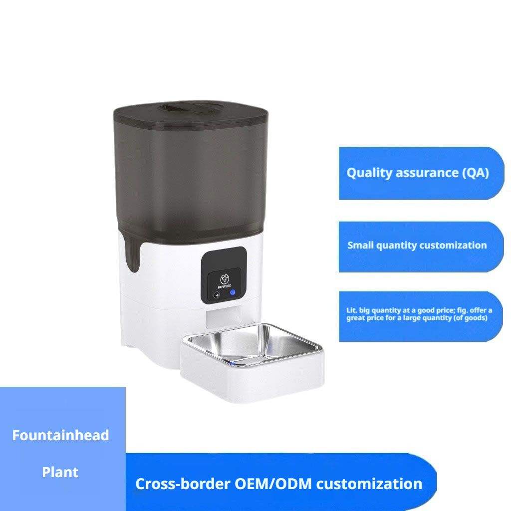 6L Premium Stainless Steel &amp; Plastic Automatic Dog Feeder with Remote Control App Battery Powered for Precise Portion Feeding