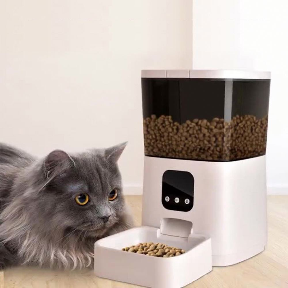 CE Large Capacity Automatic Cat &amp; Dog Feeder for Travel 5L Dry/Wet Food Container with App Alerts