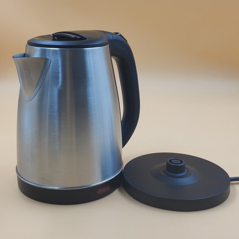 Stylish Brushed Silver Electric Kettle with Auto Shut-off Feature
