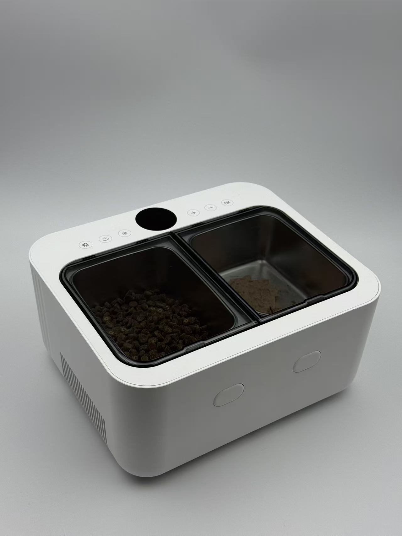 0.5L*2 Plastic Heating &amp; Cooling Pet Feeder Automatic Timed Wet Food Dispenser Voice Radar Sensor Backup Battery Cats Dogs