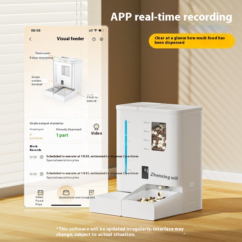 Hot Sale Smart 2-in-1 APP Control Camera Pet Cat Automatic Feeder and 4L Water Dispenser Eco-Friendly Plastic Food Bowls