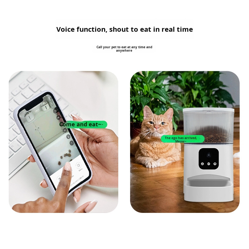 Automatic Smart Pet Feeder with Wifi Mobile Phone App Remote Voice Control Monitoring Camera Timer Feeding 3L for Home Pet Use