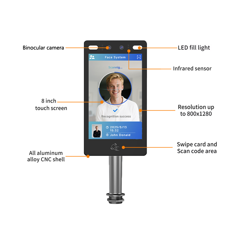 Suntek 8-Inch Waterproof USB Android RFID Card Face Recognition Access Control Security System with Free Sdk Indoor and Outdoor