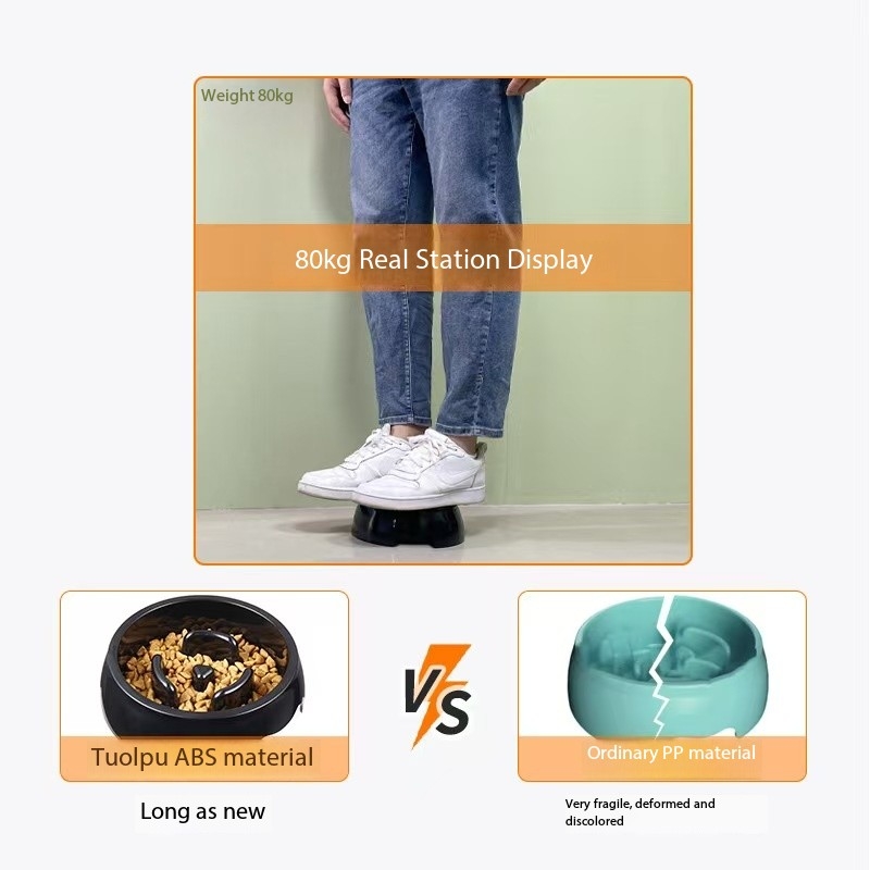 Healthy Pet Supplies Fashion Black Slow Food Bowl Anti-Choking Anti-bloating Feeder to Reduce Obesity and Make Mealtimes Fun