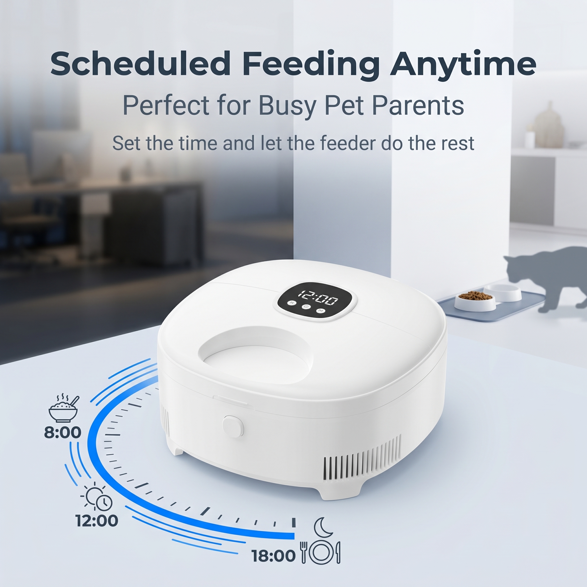 Automatic Pet Feeder for Wet Dry Food Semiconductor Constant Temperature Cooling 5 Compartments Digital Timer Easy Clean