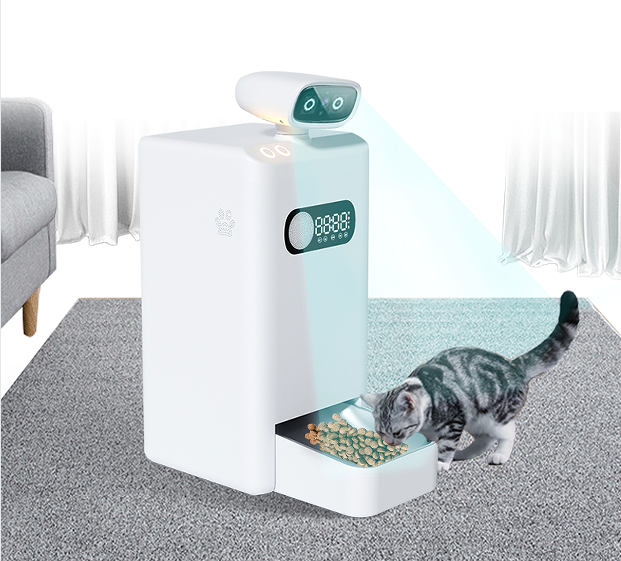 6L AI Intelligent Dog Feeder Stainless Steel Visual Feeding System App-Controlled Smart Food Bowls Interactive Movement Toys