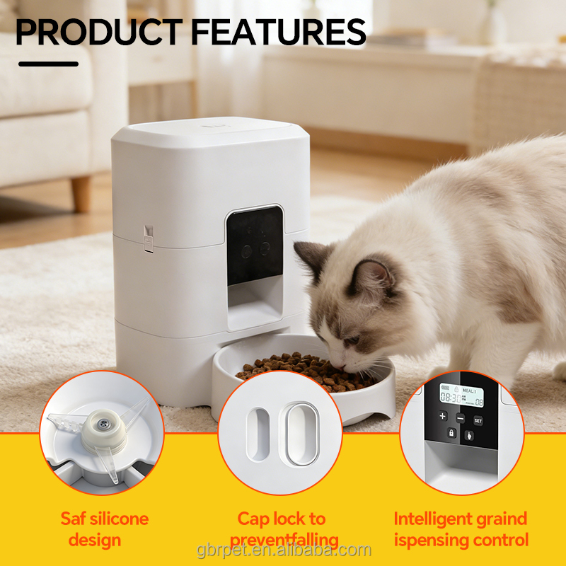 Smart Dog Feeder with WiFi Remote Control Outdoor &amp; Travel Use Timed &amp; Portion-Controlled Automatic Feeder