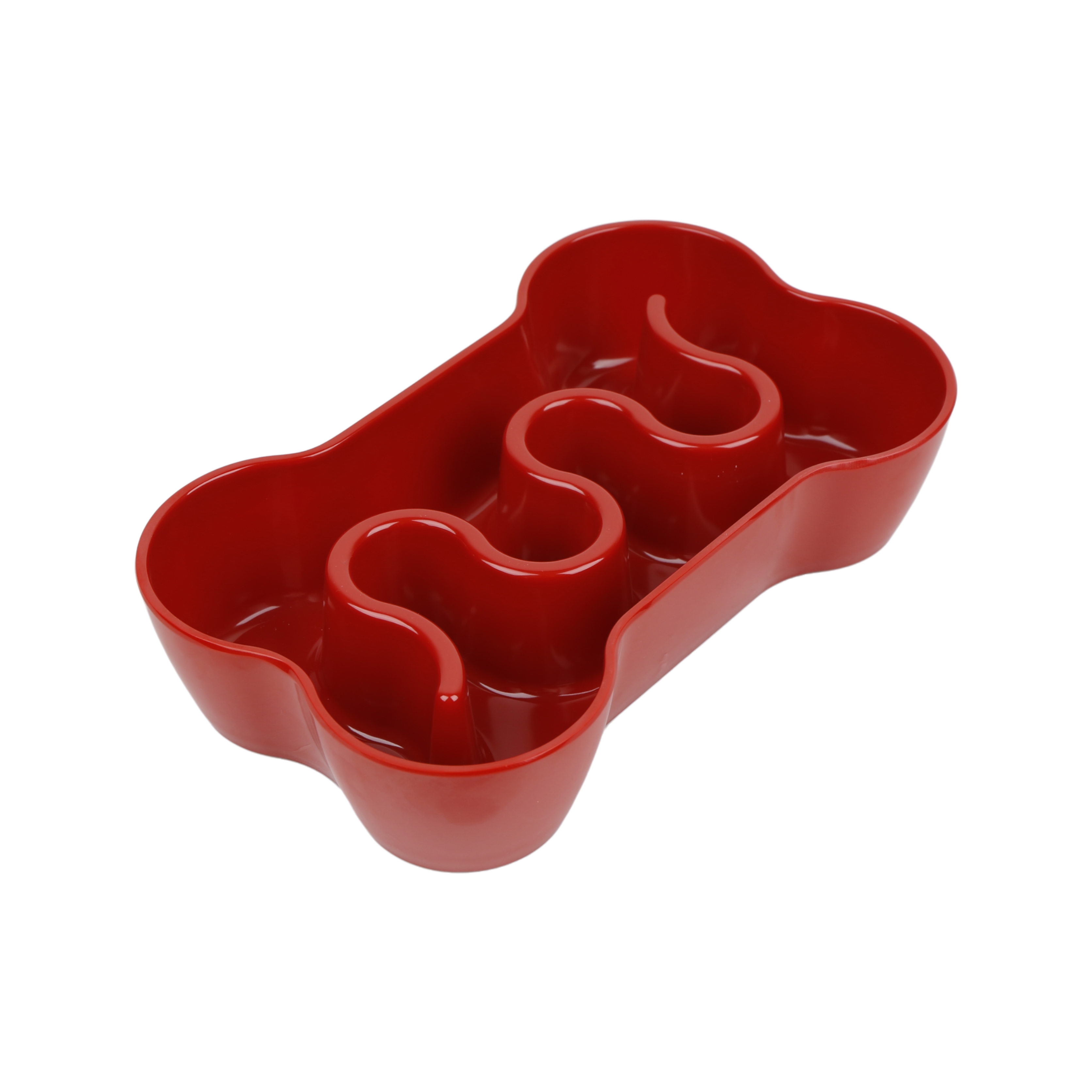Slow Feeder Dog Bowl Rounded Shape Plastic Solid Pattern Anti Obesity Design for Healthy Weight Control Pet Feeding