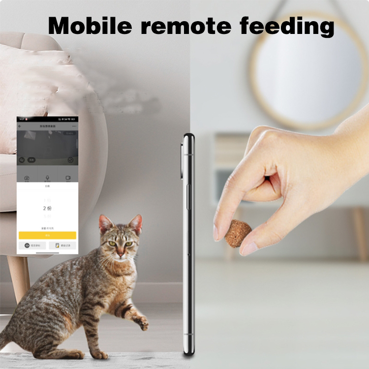 Electric Smart WIFI Eco-Friendly Plastic Battery-Powered Automatic Pet Food Bowls for Cats with Timed Feeding and Dual Camera