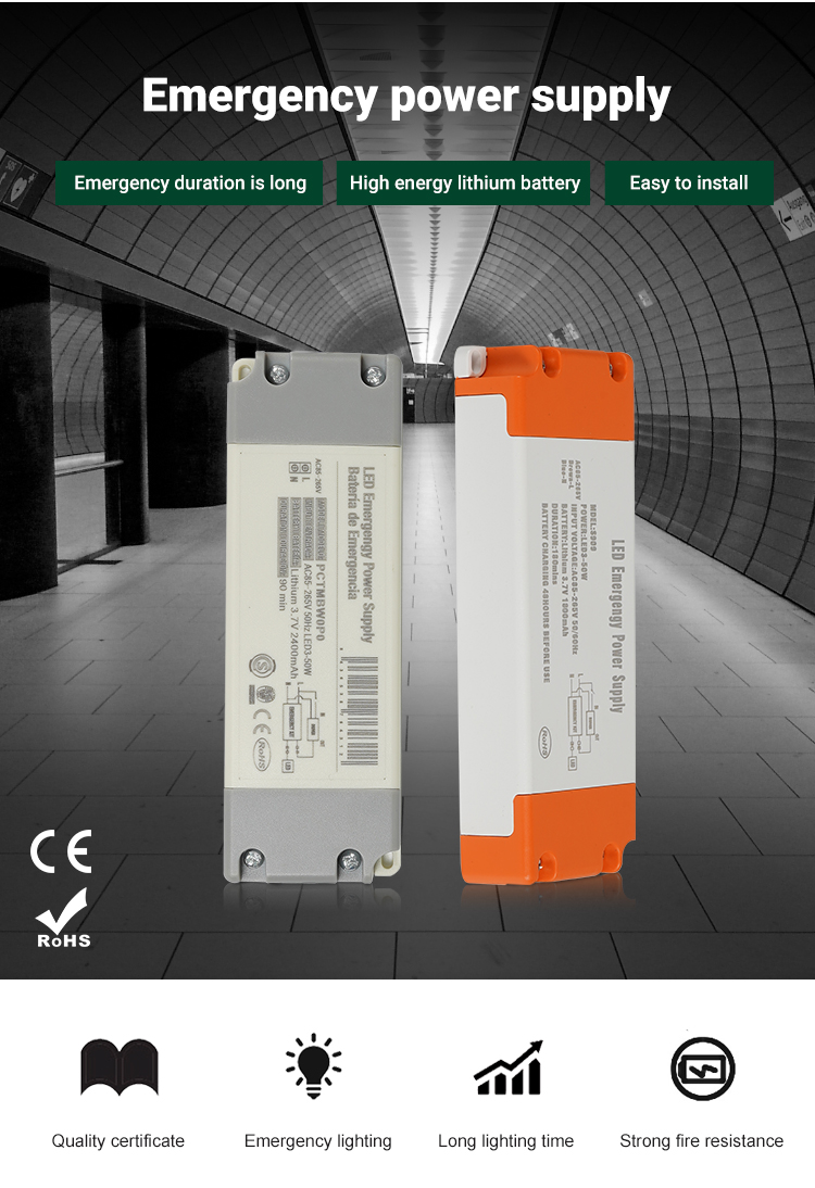 Long Duration Time Led Emergency Light Lithium Charging Battery Rechargeable Driver Power Supply