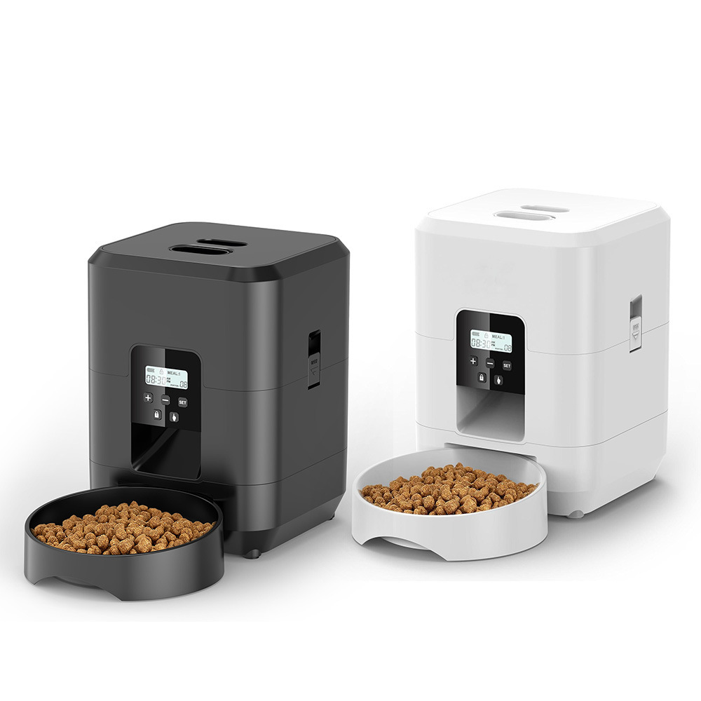 2L Smart Automatic Pet Feeder Modern Solid Design Timed Portion Control Food Dispenser with Voice Recorder for Cats &amp; Small Dogs