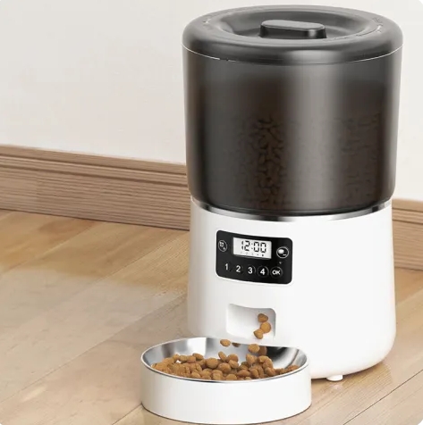 4L Automatic Cat Feeder with Timer, Portion Control, Dual Power Supply, Voice Recording, Dry Food Dispenser for Pets