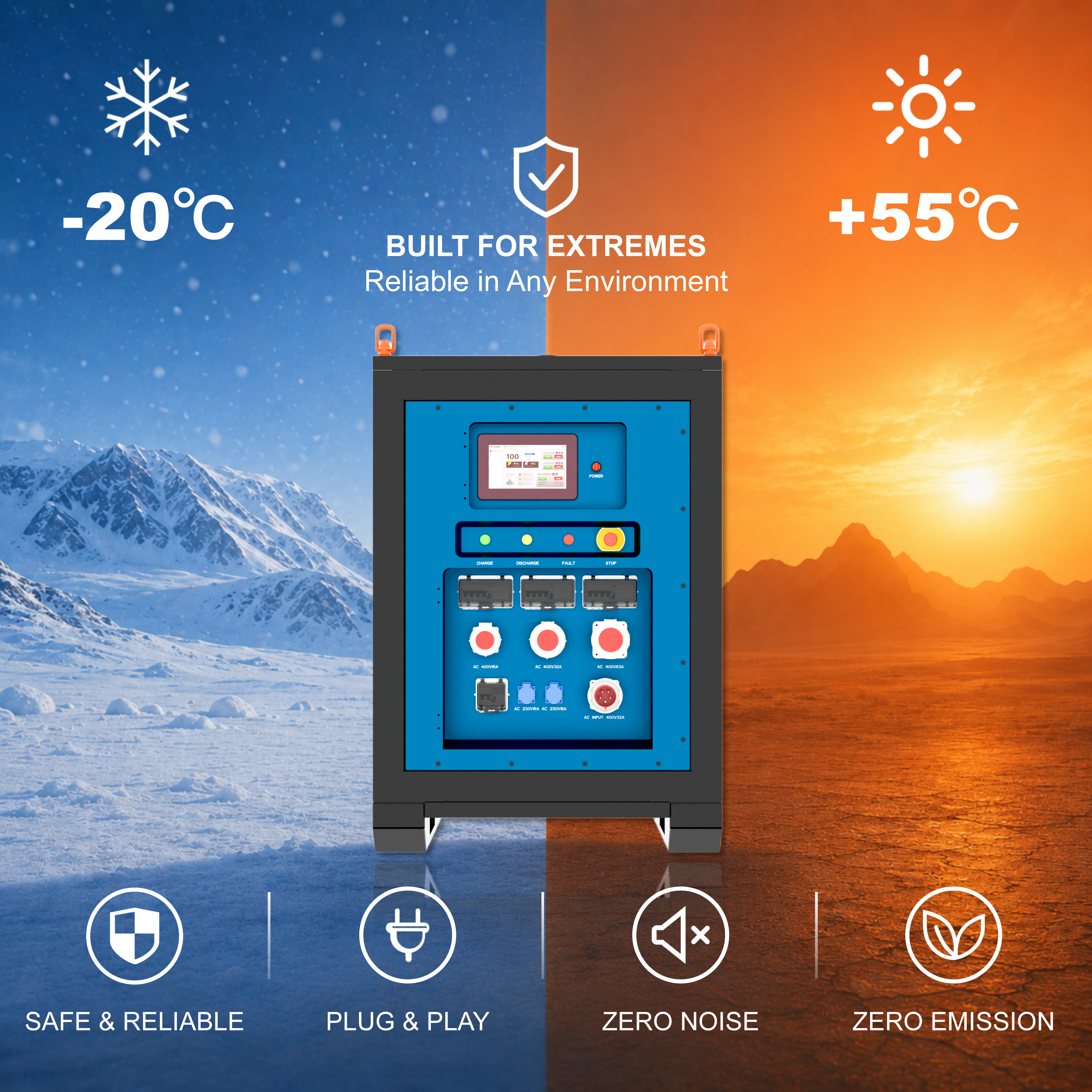 60kWh Mobile Energy Storage System Portable BESS For Temporary Power Emergency Backup And Construction Site Power Supply