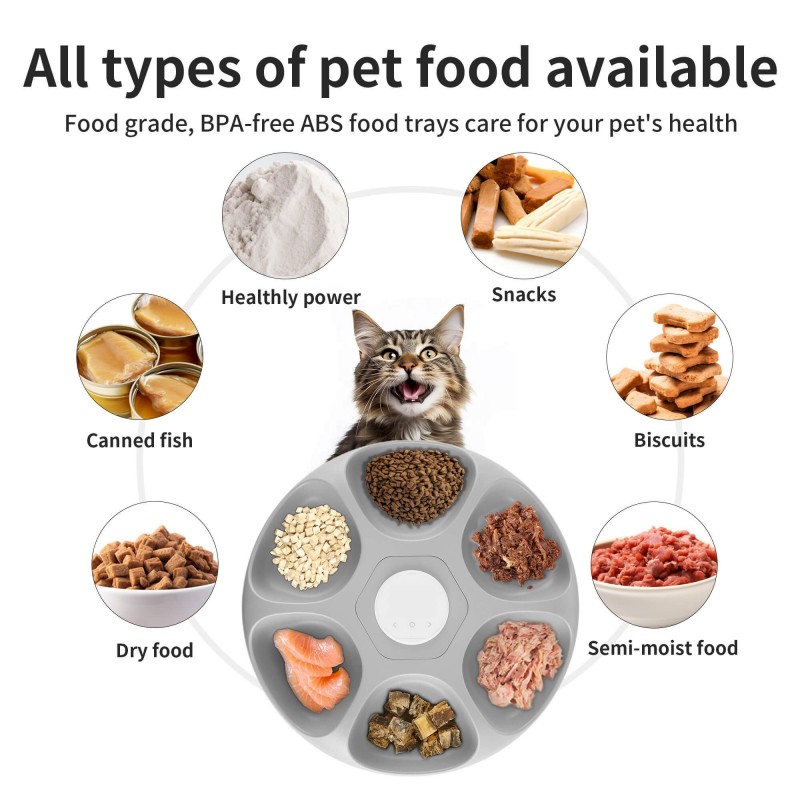 Pet Supplies Portable Plastic Automatic Cat &amp; Dog Smart Feeder with Battery Waterproof Solid Design Refrigerated Wet Food