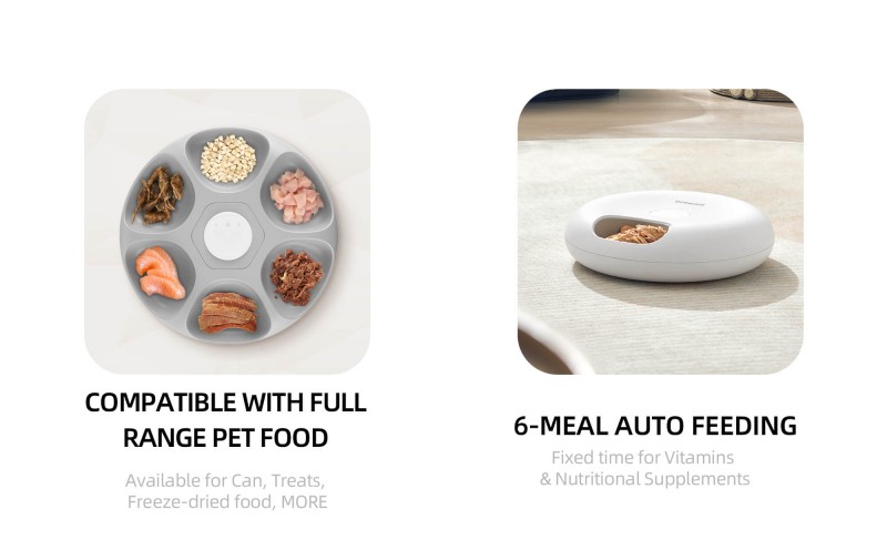 Pet Supplies Portable Plastic Automatic Cat & Dog Smart Feeder with Battery Waterproof Solid Design Refrigerated Wet Food