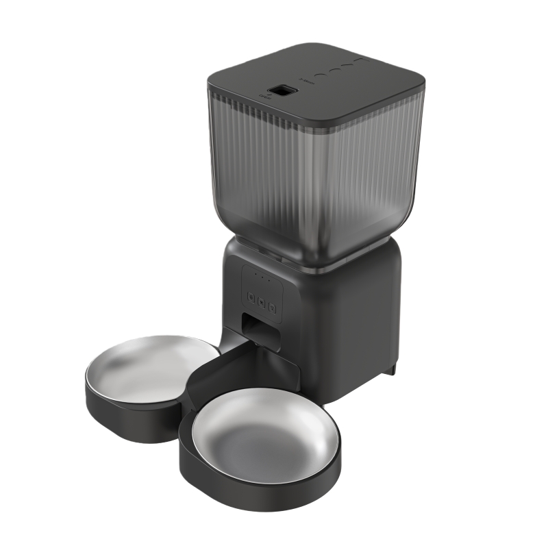 App Control Modern Plastic Automatic Dog &amp; Cat Feeders 4.5L Smart Food Dispenser With Double Bowls For Separate Pet Feeding
