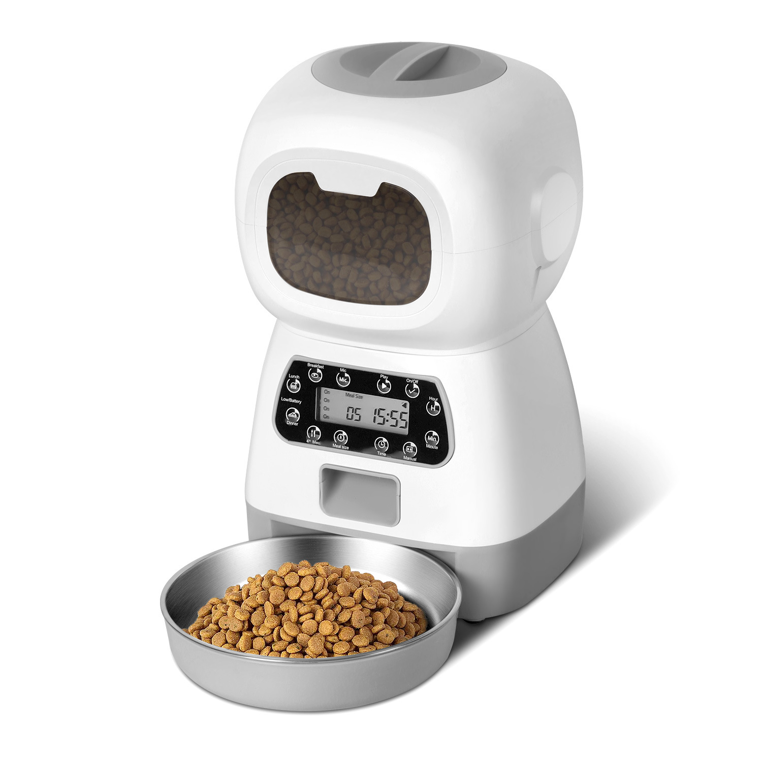 3.5L WiFi Smart Automatic Pet Feeder for Cats and Small Dogs, Timed Food Dispenser with APP Control, 10s Voice Recording