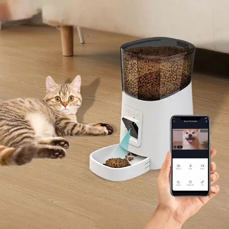 Premium Automatic Smart Pet Feeder with 1080P Box Camera WiFi Remote View IR Night Vision Two-Way Audio Cloud 1 Year